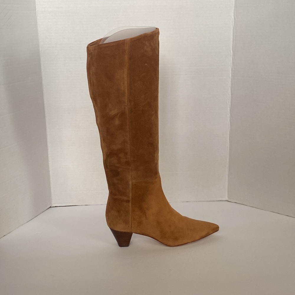 Vince Women's Farida Pointed Toe Boots Knee High Suede/Leather Size 5